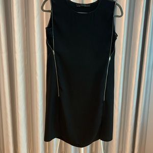 All Saints stylish and flattering black zipper dress